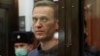 Russian opposition leader Aleksei Navalny in the defendant dock during his February 2, 2021 hearing in the Moscow City Court