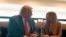 U.S. President Donald Trump speaks to Italian Prime Minister Giorgia Meloni on the sidelines of G7 summit