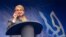 UKRAINE -- Presidential candidate Yulia Tymoshenko holds an election campaign speech in Uzhhorod, March 26, 2019