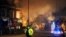 Britain - Members of the emergency services work at the site of an explosion which destroyed a convenience store and a home in Leicester, Britain, February 25, 2018. 