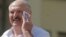 BELARUS -- Belarusian President Alyaksandr Lukashenka wipes his face as he addresses his supporters gathered on Independent Square of Minsk, August 16, 2020