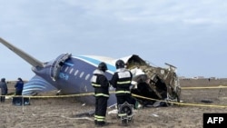 Хвостовая часть самолета, потерпевшего крушение под Актау 25 декабря 2024 год