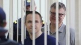 BELARUS - Former Belarusian presidential contender Viktor Babariko (Viktar Babaryka), who was arrested last June on corruption charges, attends a court hearing in Minsk, 6Jul2021