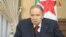ALGERIA -- Algerian President Abdelaziz Bouteflika looks on during a meeting with army Chief of Staff Lieutenant General Gaid Salah in Algiers, Algeria, in this handout still image taken from a TV footage released on March 11, 2019.