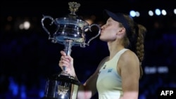 Елена Рыбакина после победы на Australian Open