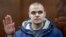 RUSSIA -- Programmer Sergei Surovtsev charged with assaulting law enforcement officers during an unsanctioned protest in the capital on July 27, attends a court hearing in Moscow, December 17, 2019
