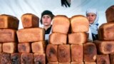Dushanbe, Tajikistan - Sellers of bread at Market in Dushanbe