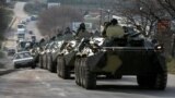 Ukraine - russian soldiers on a road near Sevastopol