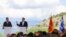 Greece - Greek Prime Minister Alexis Tsipras and Macedonian Prime Minister Zoran Zaev speak before the signing of an accord to settle a long dispute over the name in the village of Psarades, in Prespes. Заев Ципрас името Преспа, Псерадес - 17Jun2018 